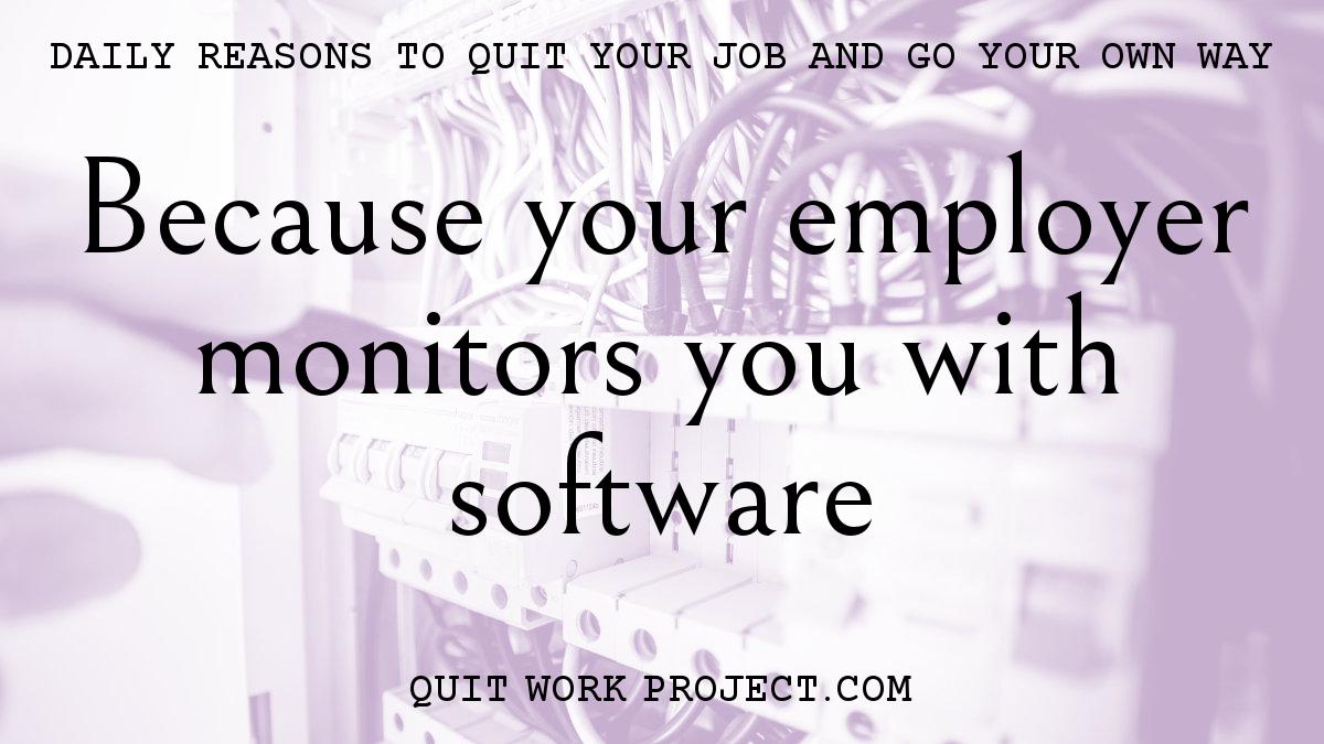 Daily reasons to quit your job and go your own way - Because your employer monitors you with software