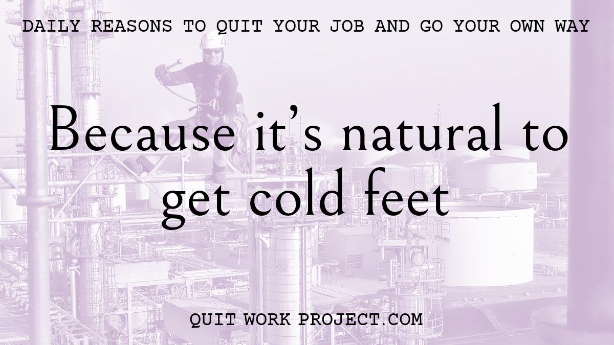Daily reasons to quit your job and go your own way - Because it's natural to get cold feet