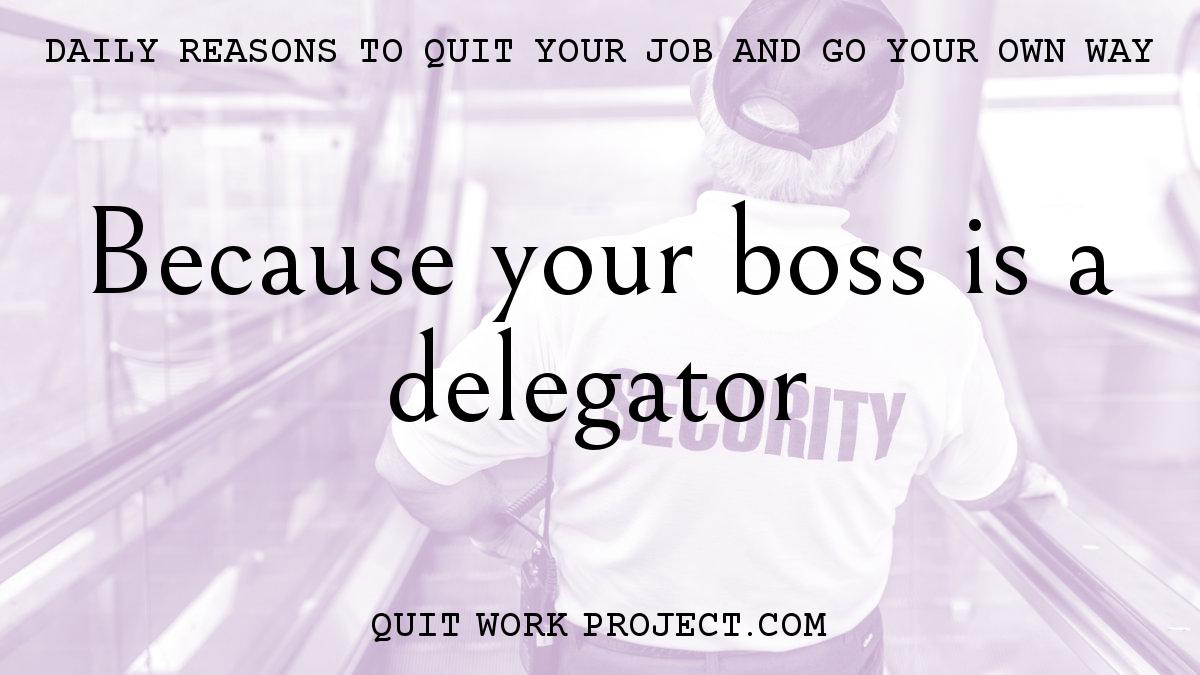 Daily reasons to quit your job and go your own way - Because your boss is a delegator